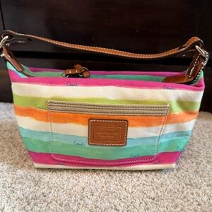 Coach Hampton Watercolor Striped Hobo Bag.